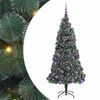 vidaXL Kunstmatige Voorverlichte Kerstboom met Ballenset Groen 180 cm