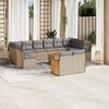 vidaXL 13-delige Loungeset met kussens poly rattan beige
