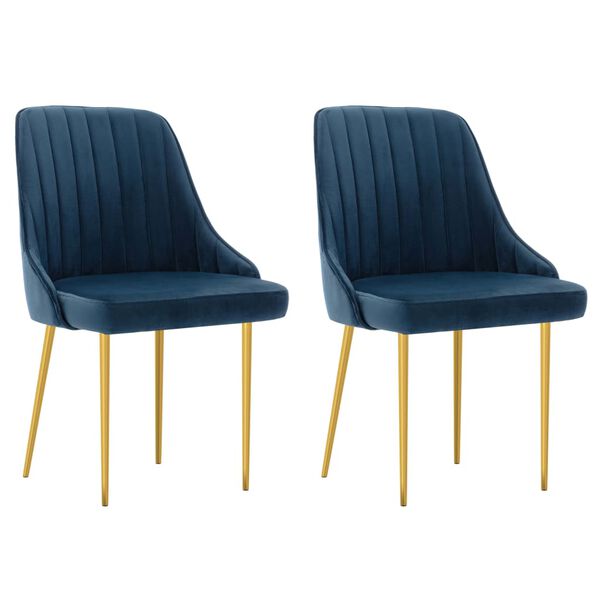 vidaXL Eetkamerstoelen 2 st fluweel blauw