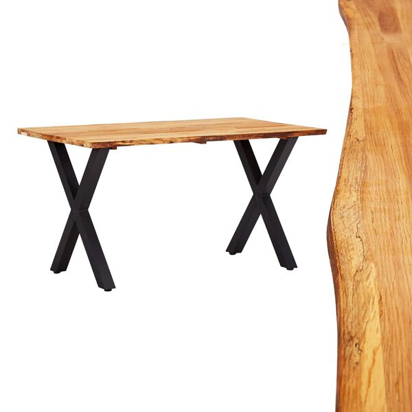 vidaXL Eettafel 140x80x75 cm massief eikenhout