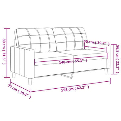 vidaXL Tweezitsbank 140 cm stof lichtgeel