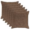 vidaXL Kussensloop 6 st HOUTEN Licht Bruin 80 x 80 cm Nep Konijnenbont