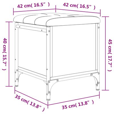 vidaXL Opbergbankje 42x42x45 cm bewerkt hout bruin eikenkleur