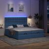 vidaXL Ottoman bed met matrassen en LED's 160x200cm stof blauw
