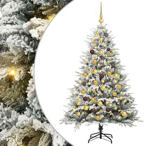 vidaXL Artificial Pre-lit Kerstboom met Ballenset 300 LED's Warmwit