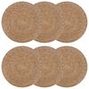 vidaXL Zeegroene placemats 6 st Naturel 100% Zeegras