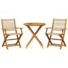 vidaXL 3-delige Bistroset polypropeen en massief hout beige