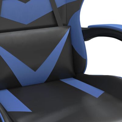 vidaXL Gamestoel met voetensteun kunstleer zwart en blauw