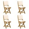 vidaXL Bistrostoelen voor buiten 4 pcs Cr&egrave;mewit Massief Acaciahout
