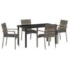 vidaXL Tuin eettafelset 5 st Grijs poly rattan