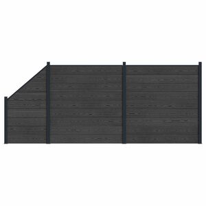 vidaXL Hekpaneel 3 pcs WPC en Aluminium Zwart