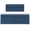 vidaXL Boxspring met matras stof blauw 180x200 cm