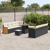 vidaXL Tuinbankenset met kussen 12 pcs Zwart en Cr&egrave;me poly rattan