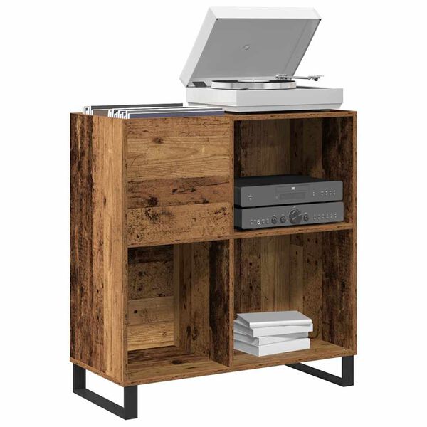 vidaXL Platenkast met plank Oud hout 85 x 38 x 89 cm Bewerkt hout