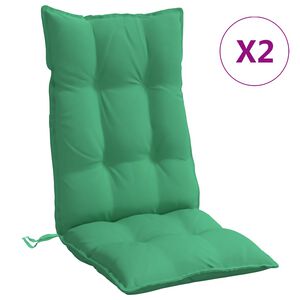vidaXL Stoelkussens 2 st hoge rug oxford stof groen