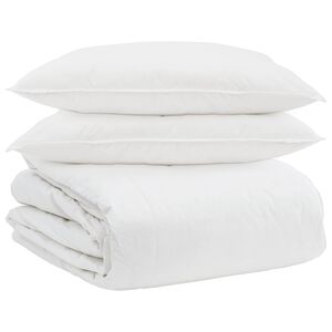 vidaXL Dekbed Set met kussen 3 pcs Wit Donsveertjes