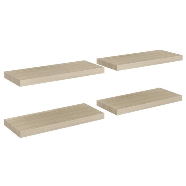 vidaXL Wandschappen zwevend 4 st 60x23,5x3,8 cm MDF eikenkleurig