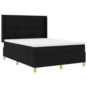 vidaXL Boxspringbed met LED-stripverlichting Zwart 140 x 200 cm Stof