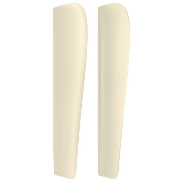 vidaXL Hoofdbord met randen 183x23x118/128 cm kunstleer cr&egrave;mekleurig