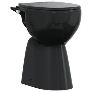 vidaXL Randloos Toilet 7 cm extra hoogte soft-close keramiek zwart