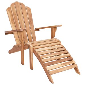vidaXL Adirondack tuinstoel met voetensteun Naturel Massief Teakhout