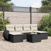 vidaXL 7-delige Loungeset met kussens poly rattan zwart