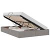 vidaXL Opslag bed met hoofdeinde met opslag Taupe 140 x 200 cm Stof