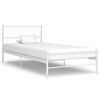 vidaXL Bedframe metaal wit 100x200 cm