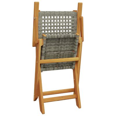 vidaXL Tuinstoelen 2 st massief acaciahout en poly rattan grijs