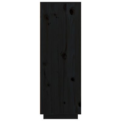 vidaXL Hoge kast 89x40x116,5 cm massief grenenhout zwart