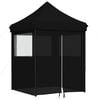 vidaXL Partytent inklapbaar pop-up met 4 zijwanden zwart