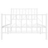 vidaXL Bedframe met hoofd- en voeteneinde&nbsp;metaal wit 100x200 cm