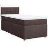 vidaXL Boxspring met matras stof donkerbruin 90x190 cm