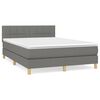 vidaXL Boxspring met matras stof donkergrijs 140x200 cm