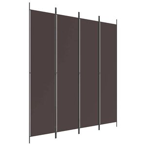vidaXL Kamerscherm met 4 panelen 200x220 cm stof bruin