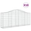 vidaXL Schanskorven 10 st gewelfd 200x30x80/100 cm ijzer