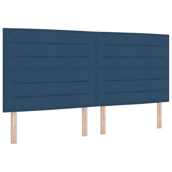 vidaXL Boxspringbed met matras met hoofdeinde Blauw 200 x 200 cm Stof