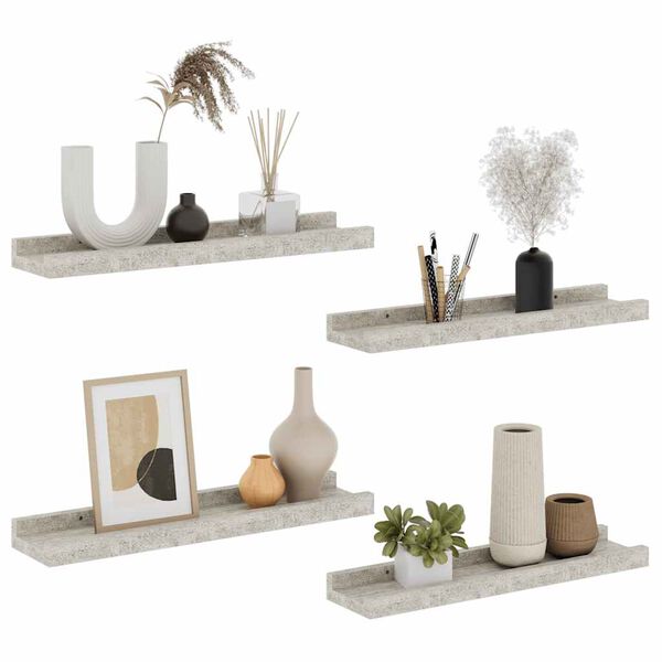 vidaXL Wandschappen 4 st 40x9x3 cm betongrijs