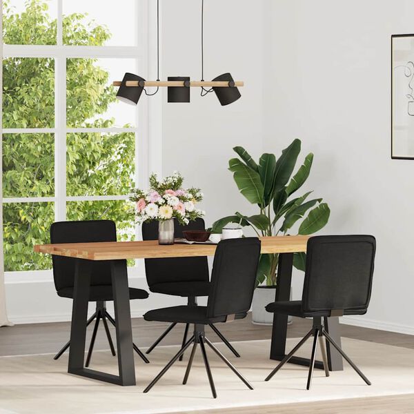 vidaXL Eetkamerstoelen 4 st stof zwart