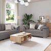 vidaXL Bank 3 pcs Taupe Linnen-mix stof