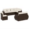 vidaXL 8-delige Loungeset met kussens poly rattan bruin