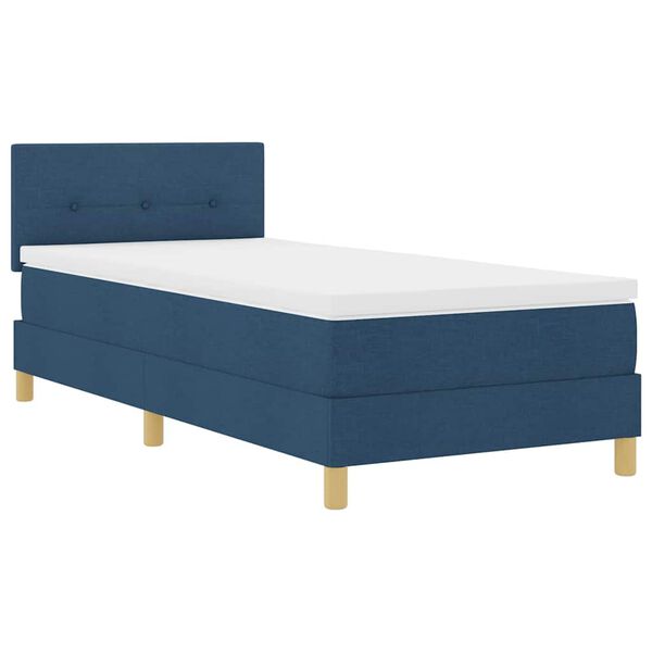 vidaXL Boxspringbed met matras met hoofdeinde Blauw 90 x 190 cm Stof