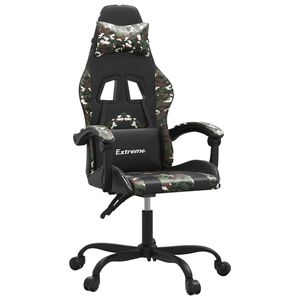 vidaXL Gamestoel kunstleer zwart en camouflage