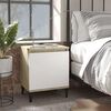vidaXL Nachtkastjes met metalen poten 40x30x50 cm sonoma eiken en wit