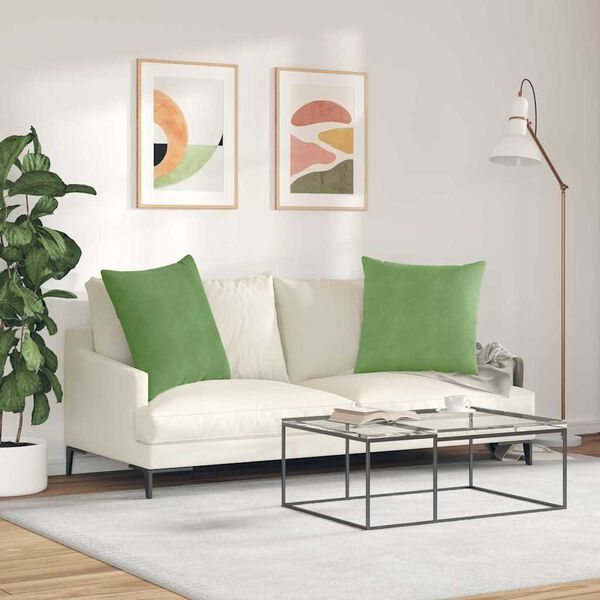 vidaXL Sofa Kussens 2 stuks Lichtgroen 80 x 80 cm Cordstof