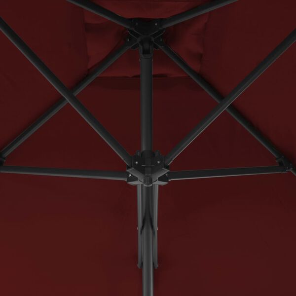 vidaXL Parasol met stalen paal 250x250x230 cm bordeauxrood