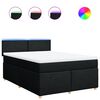 vidaXL Boxspring met matras stof zwart 140x190 cm