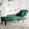 vidaXL Chaise longue met kussen&rechterarmleuning fluweel donkergroen
