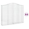vidaXL Schanskorven 4 st gewelfd 200x30x160/180 cm ijzer
