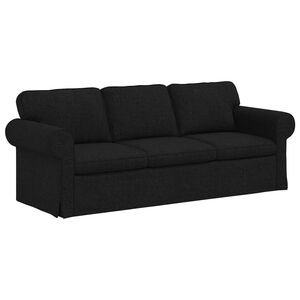 vidaXL Bank Zwart 215 x 82 x 80 cm Stof